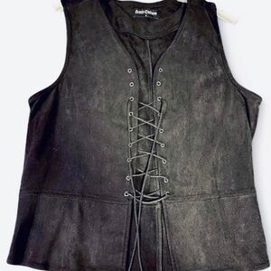 Lace Up Suede top